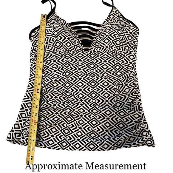 🌴Cute Upstream Tankini Top🌴 Black & White Size 14 Women - Picture 6 of 10
